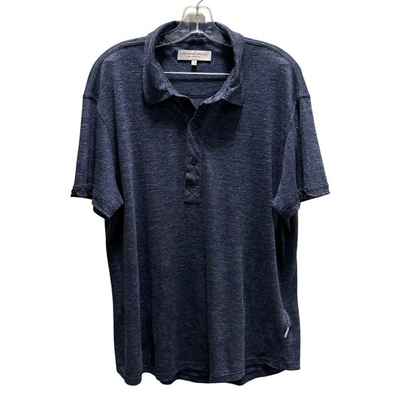 Orlebar Brown Sebastian Polo Shirt Men XXL Linen Heather Navy Tailored Fit - Picture 1 of 6